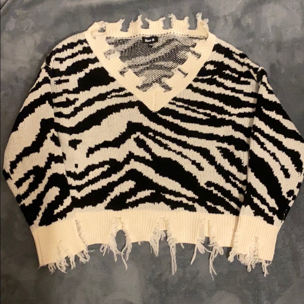 Distressed Zebra sweater